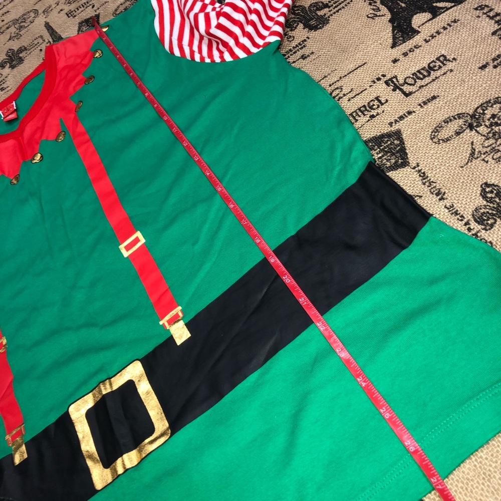 Target Brand NWT! Christmas  514368 Elf Green/Red Striped Pajama Sweater - Picture 9 of 12